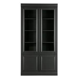 Černá vitrína z borovicového dřeva 110×215 cm Organize – BePureHome