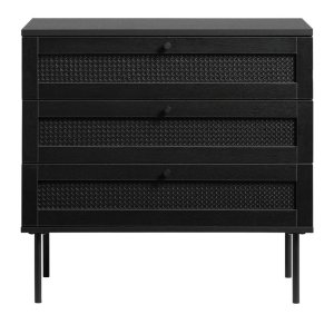 Černá nízká komoda v dekoru dubu 80×75 cm Pensacola – Unique Furniture