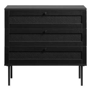 Černá nízká komoda v dekoru dubu 80×75 cm Pensacola – Unique Furniture