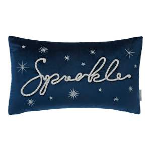 Sametový dekorační polštář s vánočním motivem 30×50 cm Sparkle – Catherine Lansfield