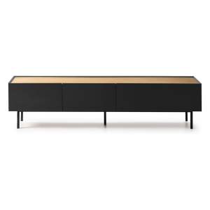 TV stolek v dekoru dubu v černo-přírodní barvě 180×45 cm Arista – Teulat