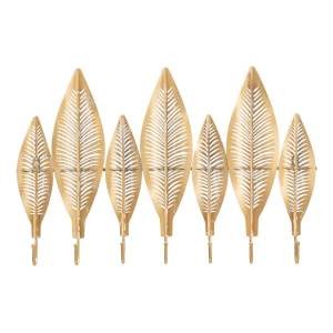 Kovový nástěnný věšák ve zlaté barvě Long Leaf – Mauro Ferretti