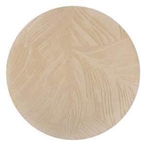 Béžový vlněný kulatý koberec ø 160 cm Leaf – Flair Rugs