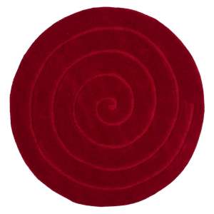 Rubínově červený vlněný koberec Think Rugs Spiral, ⌀ 140 cm