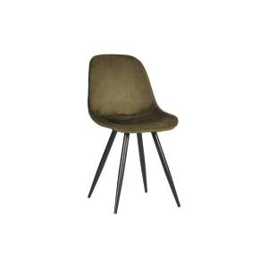 Khaki sametové jídelní židle v sadě 2 ks Capri – LABEL51