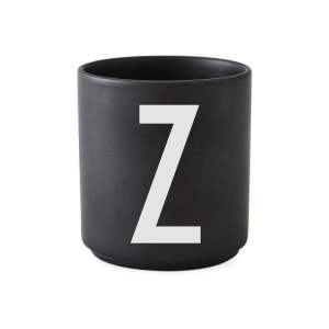 Černý porcelánový hrnek Design Letters Alphabet Z, 250 ml