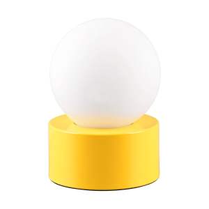 Žlutá stolní lampa se skleněným stínidlem (výška 17 cm) Countess – Trio