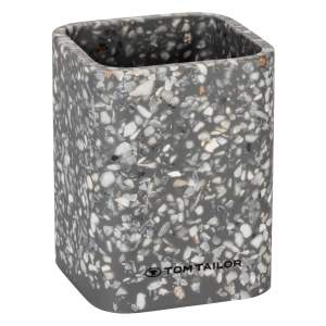 Šedý kelímek na zubní kartáčky z polyresinu Tom Tailor T-Terrazzo – Wenko