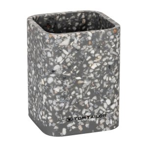 Šedý kelímek na zubní kartáčky z polyresinu Tom Tailor T-Terrazzo – Wenko