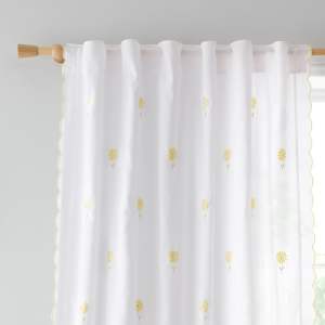Žluto-bílá záclona 140×229 cm Lorna Embroidered Daisy – Catherine Lansfield