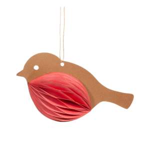 Papírová ručně vyrobená vánoční ozdoba 7 cm Honeycomb Robin – Sass & Belle
