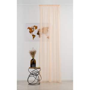Záclona v lososové barvě 300×260 cm Voile – Mendola Fabrics