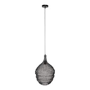 Černé závěsné svítidlo White Label Lena, ø 37 cm