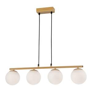 Závěsné svítidlo se skleněným stínidlem v bílo-přírodní barvě Carrine – Candellux Lighting