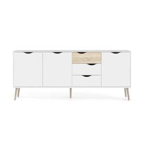 Bílá komoda 196x82x39 cm Oslo – Tvilum