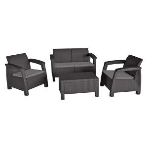 Šedý zahradní lounge set pro 4 Bahamas – Keter