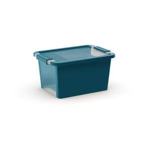 Plastový úložný box s víkem v petrolejové barvě 36,5x26x19 cm Bi-Box – KIS