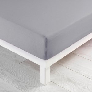 Světle šedé napínací prostěradlo jersey 140×190 cm Jersy – douceur d’intérieur
