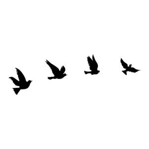 Kovové nástěnné dekorace v sadě 4 ks 18×20 cm Birds – Wallity
