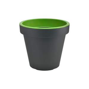 Šedo-zelený květináč Gardenico Metro Twist, ø 29,5 cm