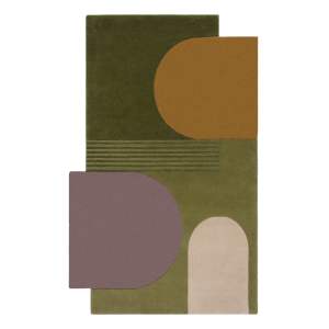 Zelený ručně tkaný vlněný koberec 120×180 cm Lozenge – Flair Rugs