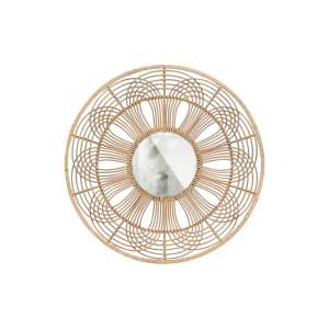 Nástěnné zrcadlo s bambusovým rámem ø 76 cm Obi – Basiclabel