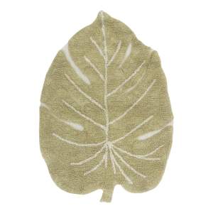 Khaki pratelný ručně tkaný bavlněný dětský koberec 75×100 cm Mini Monstera Olive – Lorena Canals