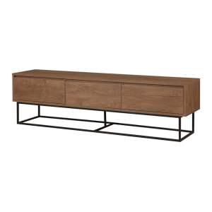 TV stolek v dekoru ořechu v přírodní barvě 180×50 cm Rodez – Kalune Design