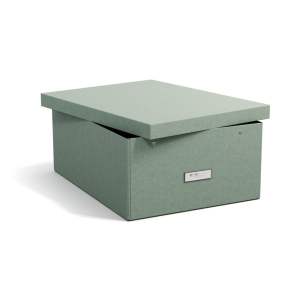 Kartonový úložný box zelenomodrý s víkem 34,5x45x18,5 cm Katrin Canvas Paper Laminate – Bigso