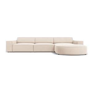 Béžová sametová rohová pohovka (pravý roh) Jodie – Micadoni Home