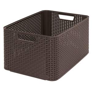 Hnědý úložný košík Curver Style, 30 l