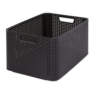 Hnědý úložný košík Curver Style, 30 l