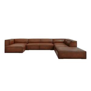 Koňakově hnědá kožená rohová pohovka (pravý roh) Madame – Windsor & Co Sofas