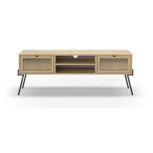 TV stolek v dekoru dubu v přírodní barvě 140×51 cm Ecrin – Marckeric