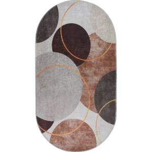 Pratelný koberec v hnědo-krémové barvě 80×120 cm Oval – Vitaus