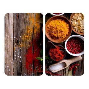 Sada 2 skleněných krytů na sporák Wenko Spices, 52 x 30 cm