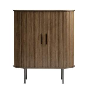 Hnědá skříňka v dekoru dubu s posuvnými dveřmi 100×118 cm Nola – Unique Furniture