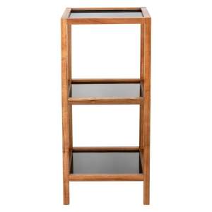 Skleněný koupelnový regál v černo-přírodní barvě 36×79 cm Fondi – Wenko