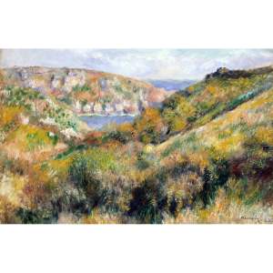 Reprodukce obrazu Auguste Renoir – Hills around the Bay of Moulin Huet, Guernsey, 60 x 40 cm
