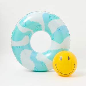 Set nafukovacího kruhu a míče Sunnylife Smiley