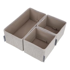 Sada 3 béžových organizérů Bigso Box of Sweden Drawer