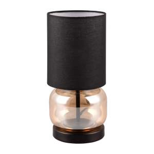 Černo-oranžová stolní lampa s textilním stínidlem (výška 28,5 cm) Elio – Trio
