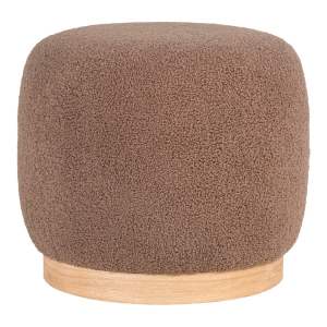 Hnědý taburet z textilie bouclé Belfort – House Nordic