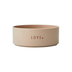 Béžová dětská miska Design Letters Mini Love, ø 11 cm
