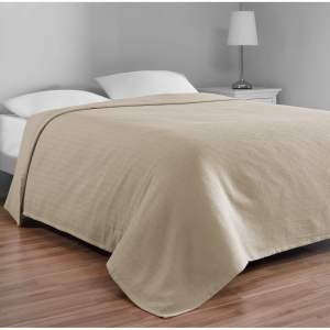 Béžový bavlněný přehoz na dvoulůžko 200×230 cm Serenity – Mijolnir