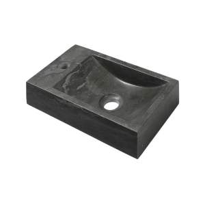 Černé kamenné umývátko 40×22 cm Blok – Sapho