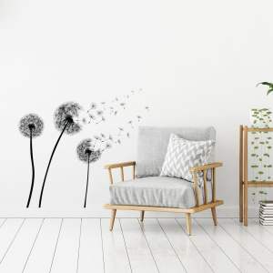 Sada samolepek na zeď Ambiance Flying Dandelions