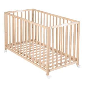 Skládací postýlka na kolečkách v přírodní barvě 60×120 cm Fold up – Roba