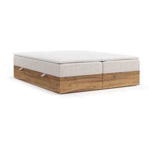 Boxspring postel s úložným prostorem v béžovo-přírodní barvě 180×200 cm Faro – Maison de Rêve