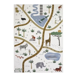 Krémový dětský koberec 123×180 cm Little Savannah – Nattiot